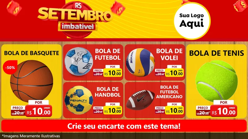 Modelo de TV para TV Horizontal com o tema Setembro Imbatível para Artigos Esportivos