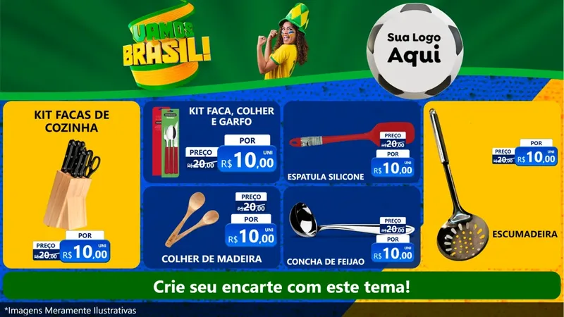 Modelo de TV para TV Horizontal com o tema Vamos Brasil - Copa para Utilidades Domésticas