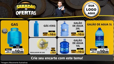 Modelo de TV para TV Horizontal com o tema Sabadão de Ofertas para Água e gás