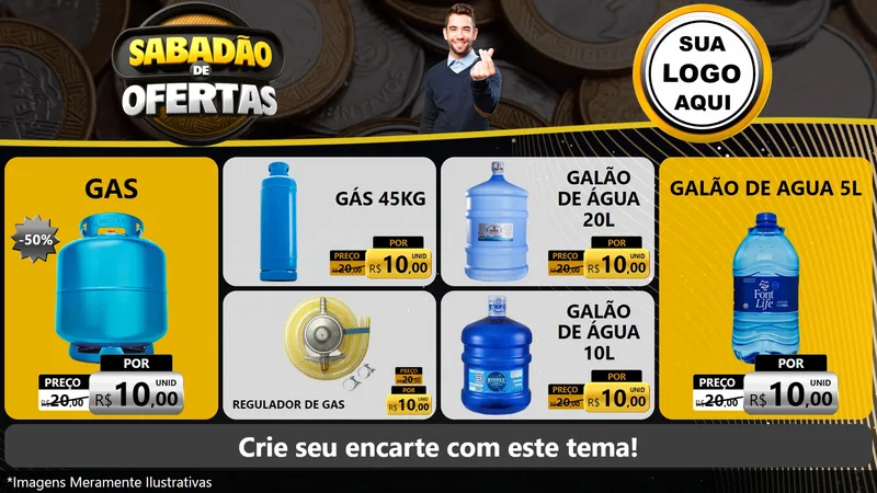 Modelo de TV para TV Horizontal com o tema Sabadão de Ofertas para Água e gás
