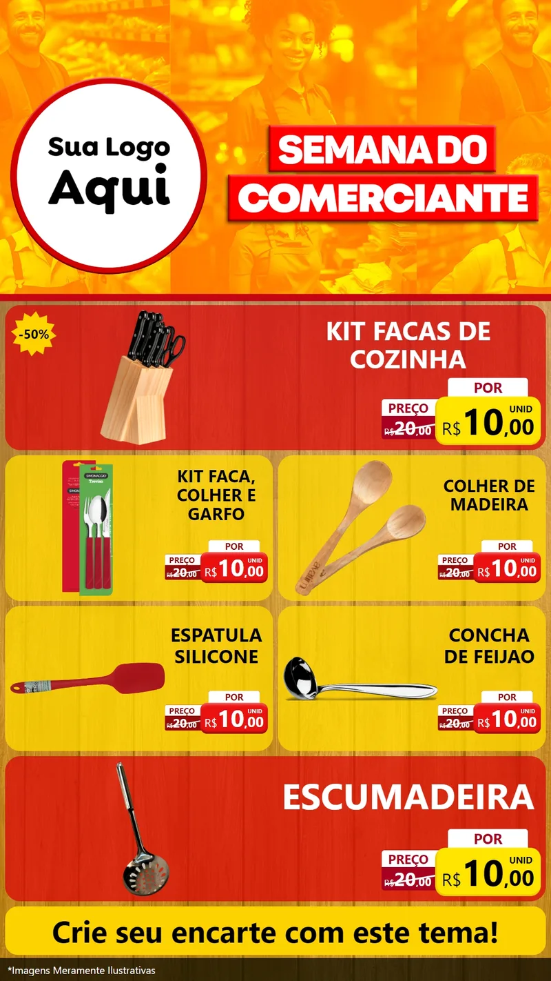 Modelo de TV para TV Vertical com o tema Semana do Comerciante para Utilidades Domésticas