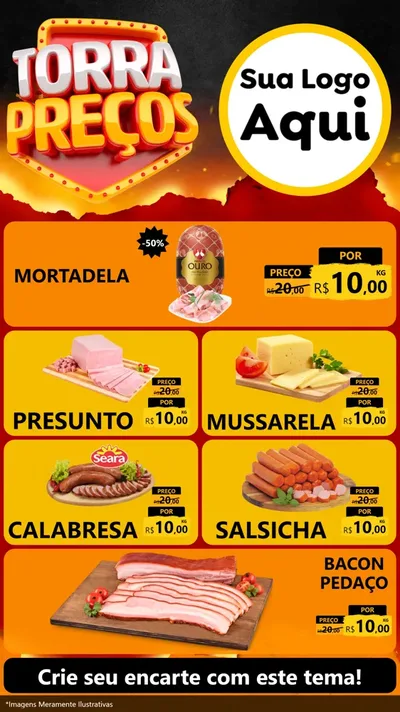 Modelo de TV para TV Vertical com o tema Torra Preços para Frios e Laticínios