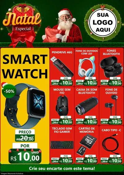 Modelo de Encarte para Encarte A4 Vertical com o tema Natal Especial para Informática