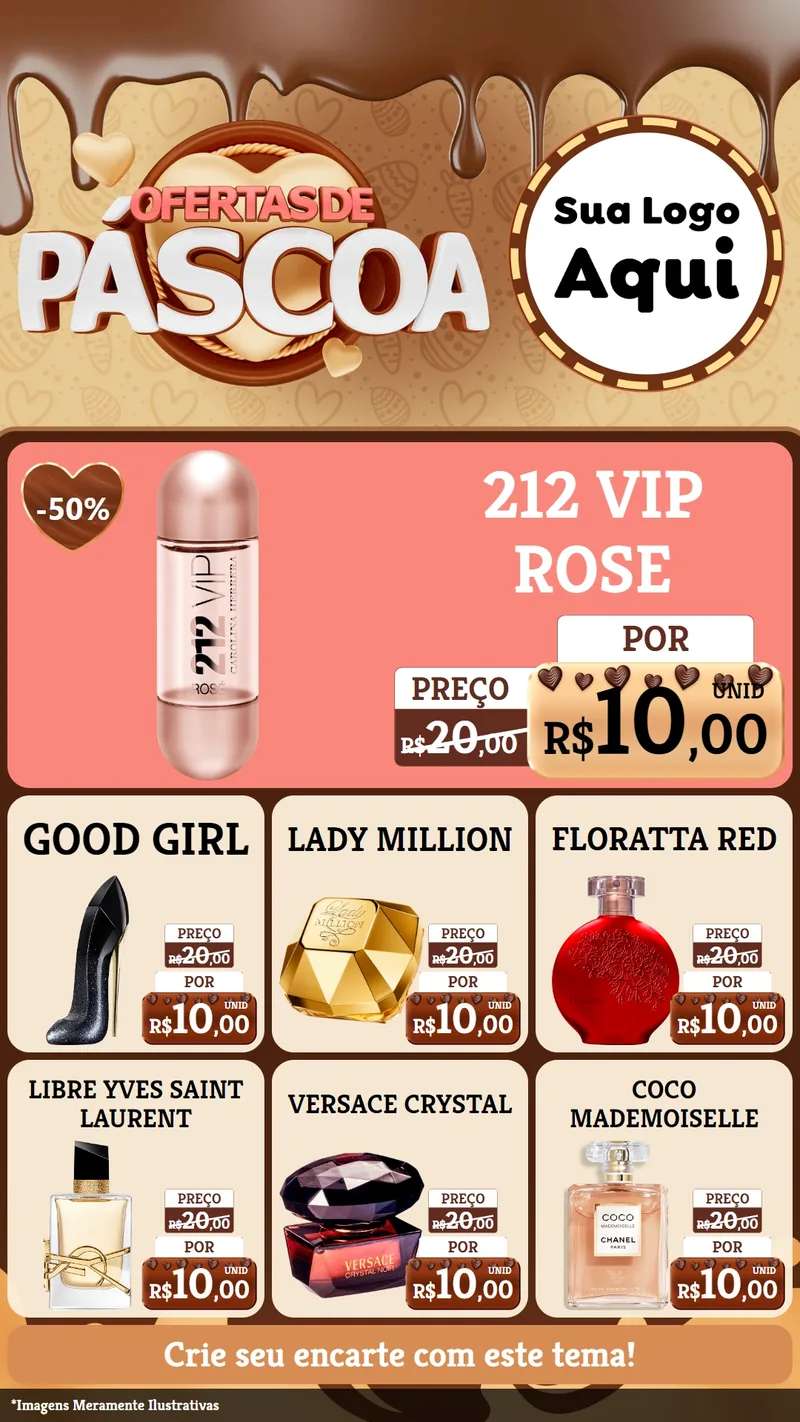 Modelo de Rede Social para Stories com o tema Ofertas de Páscoa para Perfumes