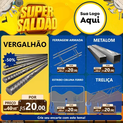 Modelo de Rede Social para Feed Facebook com o tema Super Saldão para Ferragens