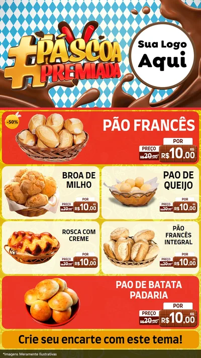 Modelo de TV para TV Vertical com o tema Páscoa Premiada para Padaria