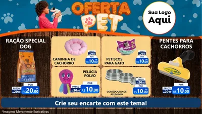 Modelo de TV para TV Horizontal com o tema Oferta Pet para Pet Shop