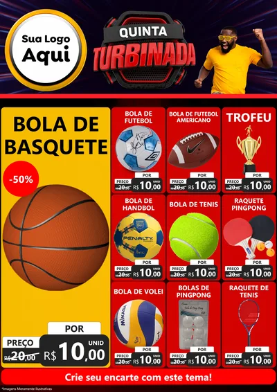 Modelo de Encarte para Encarte A4 Vertical com o tema Quinta Turbinada para Artigos Esportivos