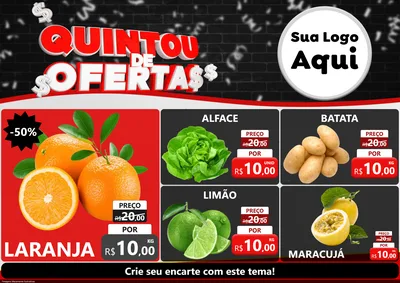 Modelo de Encarte para Encarte A4 Horizontal com o tema Quintou de Ofertas para Hortifrúti