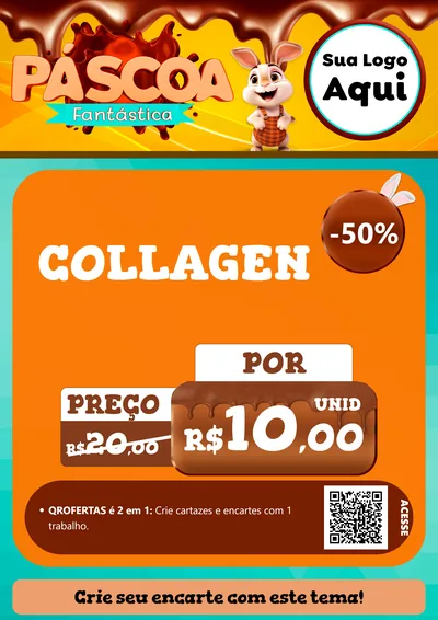 Modelo de Cartaz para Cartaz A4 Vertical com o tema Páscoa Fantástica para Suplementos alimentares