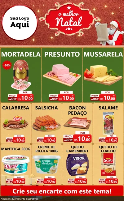 Modelo de Encarte para Encarte Grande com o tema O Melhor Natal para Frios e Laticínios