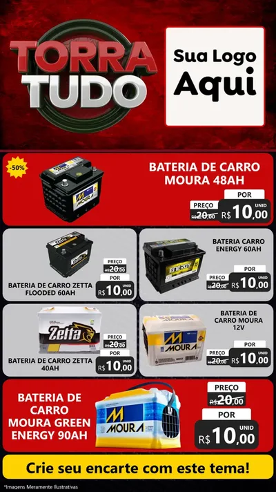 Modelo de TV para TV Vertical com o tema Torra Tudo para Baterias Elétricas