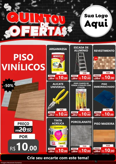 Modelo de Encarte para Encarte A4 Vertical com o tema Quintou de Ofertas para Material para Construção