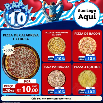 Modelo de Rede Social para Feed Facebook com o tema Papai Nota 10 para Pizzaria