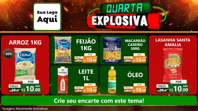 Modelo de TV para TV Horizontal com o tema Quarta Explosiva para Supermercado