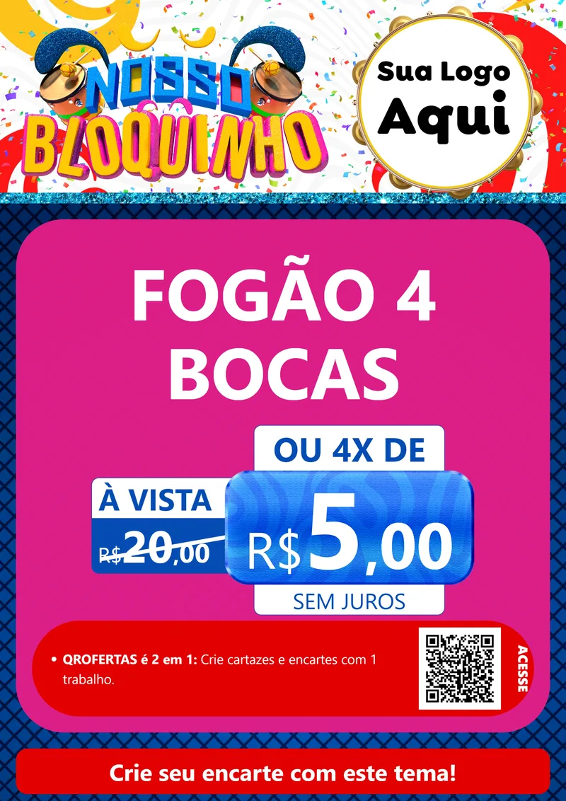 Modelo de Cartaz para Cartaz A4 Vertical com o tema Nosso Bloquinho para Móveis e Eletro