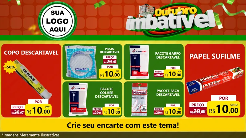 Modelo de TV para TV Horizontal com o tema Outubro Imbatível para Embalagens