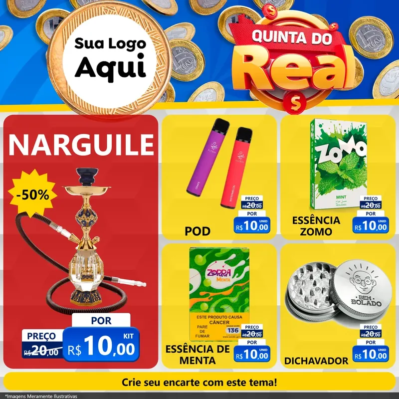Modelo de Rede Social para Feed Facebook com o tema Quinta do Real para Tabacaria