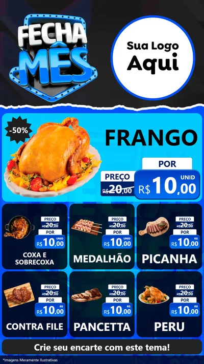 Modelo de Rede Social para Stories com o tema Fecha Mês para Assados