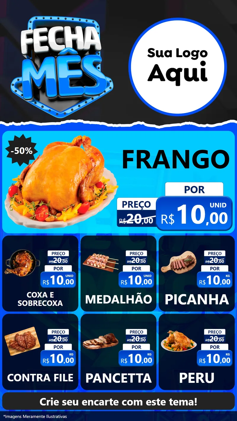 Modelo de Rede Social para Stories com o tema Fecha Mês para Assados