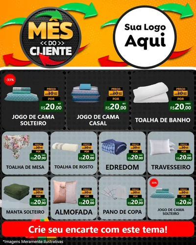 Modelo de Rede Social para Feed Instagram com o tema Mês do Cliente para Cama, Mesa e Banho