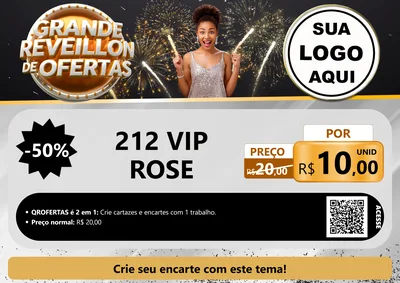 Modelo de Cartaz para Cartaz A4 Horizontal com o tema Grande Réveillon de Ofertas para Perfumes
