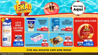 Modelo de TV para TV Horizontal com o tema Verão da Economia para Frios e Laticínios