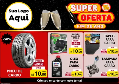 Modelo de Encarte para Encarte A4 Horizontal com o tema Super Oferta Fim de Ano para Auto peças
