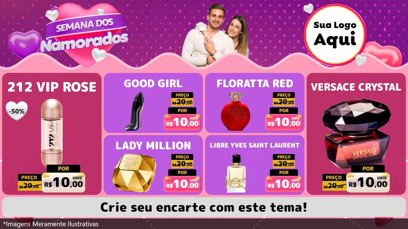 Modelo de TV para TV Horizontal com o tema Semana dos Namorados para Perfumes