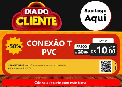 Modelo de Cartaz para Cartaz A4 Horizontal com o tema Dia do Cliente para Tubos e conexões