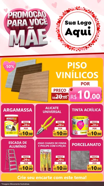 Modelo de Rede Social para Stories com o tema Promoção Para Você Mãe para Material para Construção