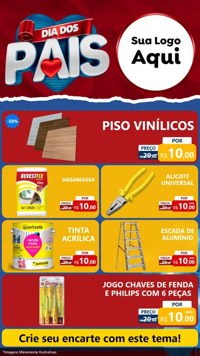 Modelo de TV para TV Vertical com o tema Dia dos Pais para Material para Construção