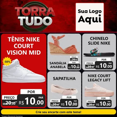 Modelo de Rede Social para Feed Facebook com o tema Torra Tudo para Calçados