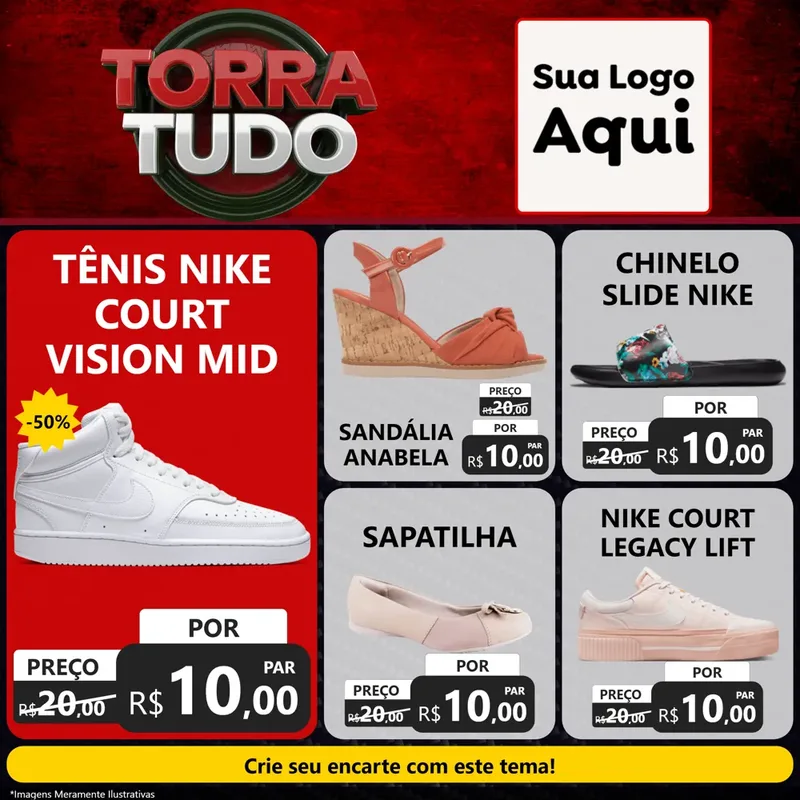 Modelo de Rede Social para Feed Facebook com o tema Torra Tudo para Calçados