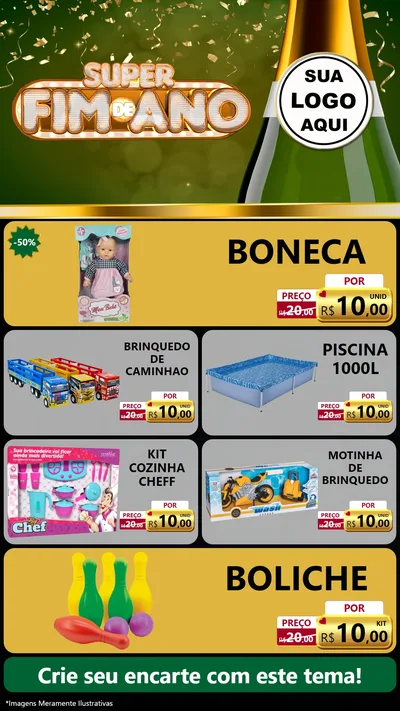 Modelo de TV para TV Vertical com o tema Super Fim de Ano para Brinquedos