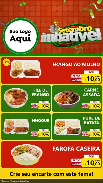 Modelo de TV para TV Vertical com o tema Setembro Imbatível para Restaurante