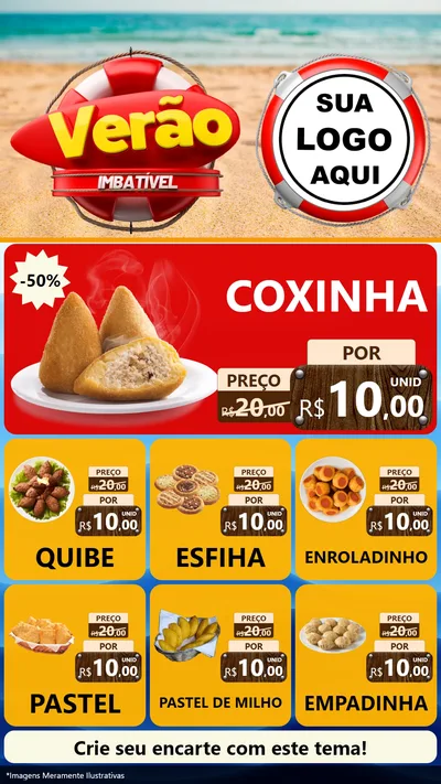 Modelo de Rede Social para Stories com o tema Verão Imbatível para Salgadaria