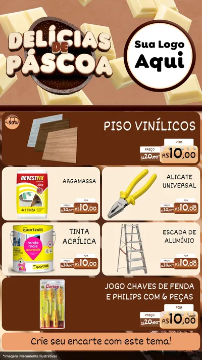 Modelo de TV para TV Vertical com o tema Delícias de Páscoa para Material para Construção