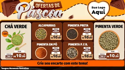 Modelo de TV para TV Horizontal com o tema Ofertas de Páscoa para Produtos Naturais
