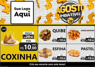 Modelo de Encarte para Encarte A4 Horizontal com o tema Agosto imbatível para Salgadaria
