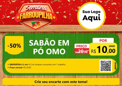 Modelo de Cartaz para Cartaz A4 Horizontal com o tema Semana Farroupilha para Produtos de Limpeza