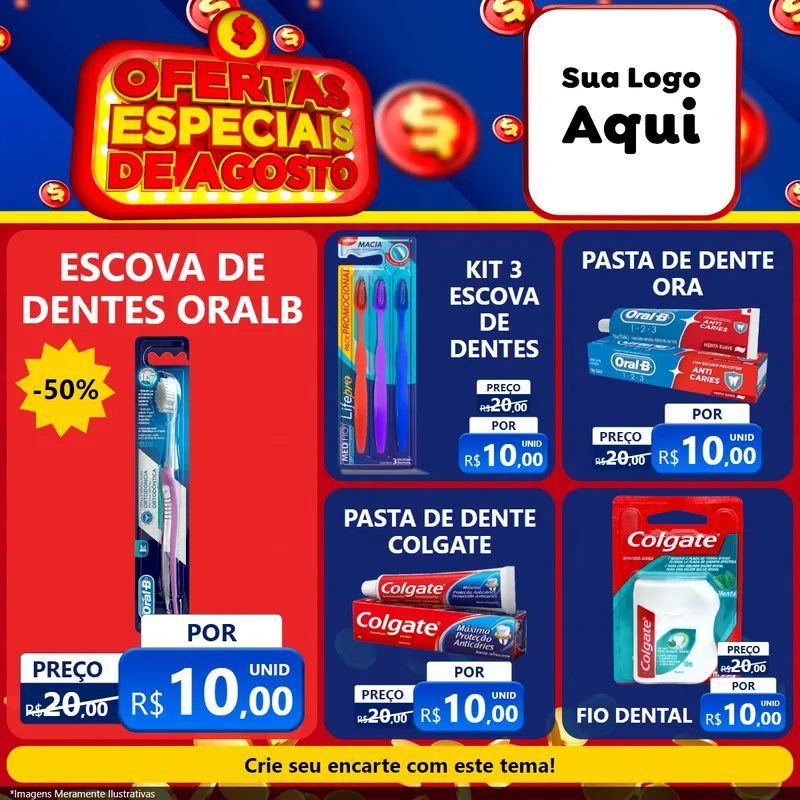 Modelo de Rede Social para Feed Facebook com o tema Ofertas Especiais de Agosto para Higiene Pessoal