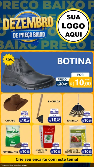 Modelo de Rede Social para Stories com o tema Dezembro de Preço Baixo para Agropecuária