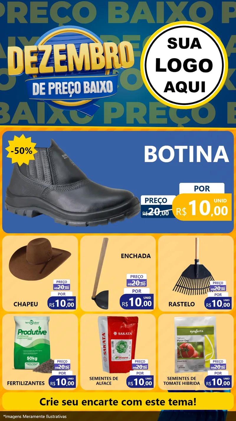 Modelo de Rede Social para Stories com o tema Dezembro de Preço Baixo para Agropecuária
