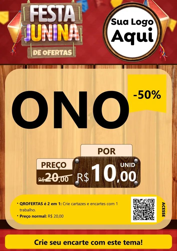 Modelo de Cartaz para Cartaz A4 Vertical com o tema Festa Junina de Ofertas para Óticas