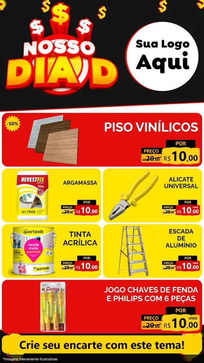 Modelo de TV para TV Vertical com o tema Nosso Dia D para Material para Construção