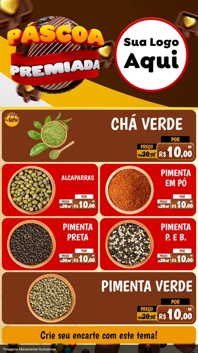 Modelo de TV para TV Vertical com o tema Páscoa Premiada para Produtos Naturais