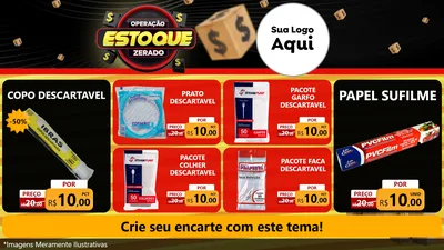 Modelo de TV para TV Horizontal com o tema Operação Estoque Zerado para Embalagens