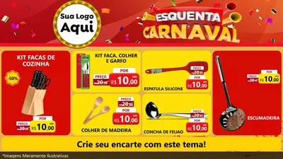 Modelo de TV para TV Horizontal com o tema Esquenta Carnaval para Utilidades Domésticas