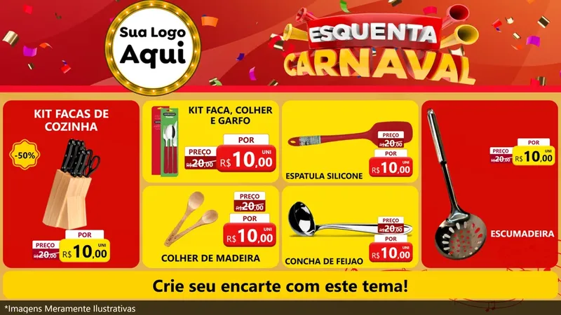 Modelo de TV para TV Horizontal com o tema Esquenta Carnaval para Utilidades Domésticas